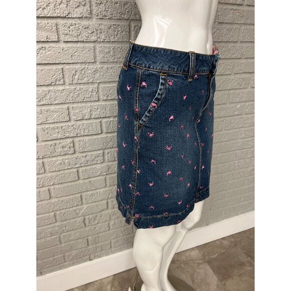 Lilly Pulitzer Women Denim Mini Skirt With Pink Embroidered Whale Size 2 - Picture 5 of 14